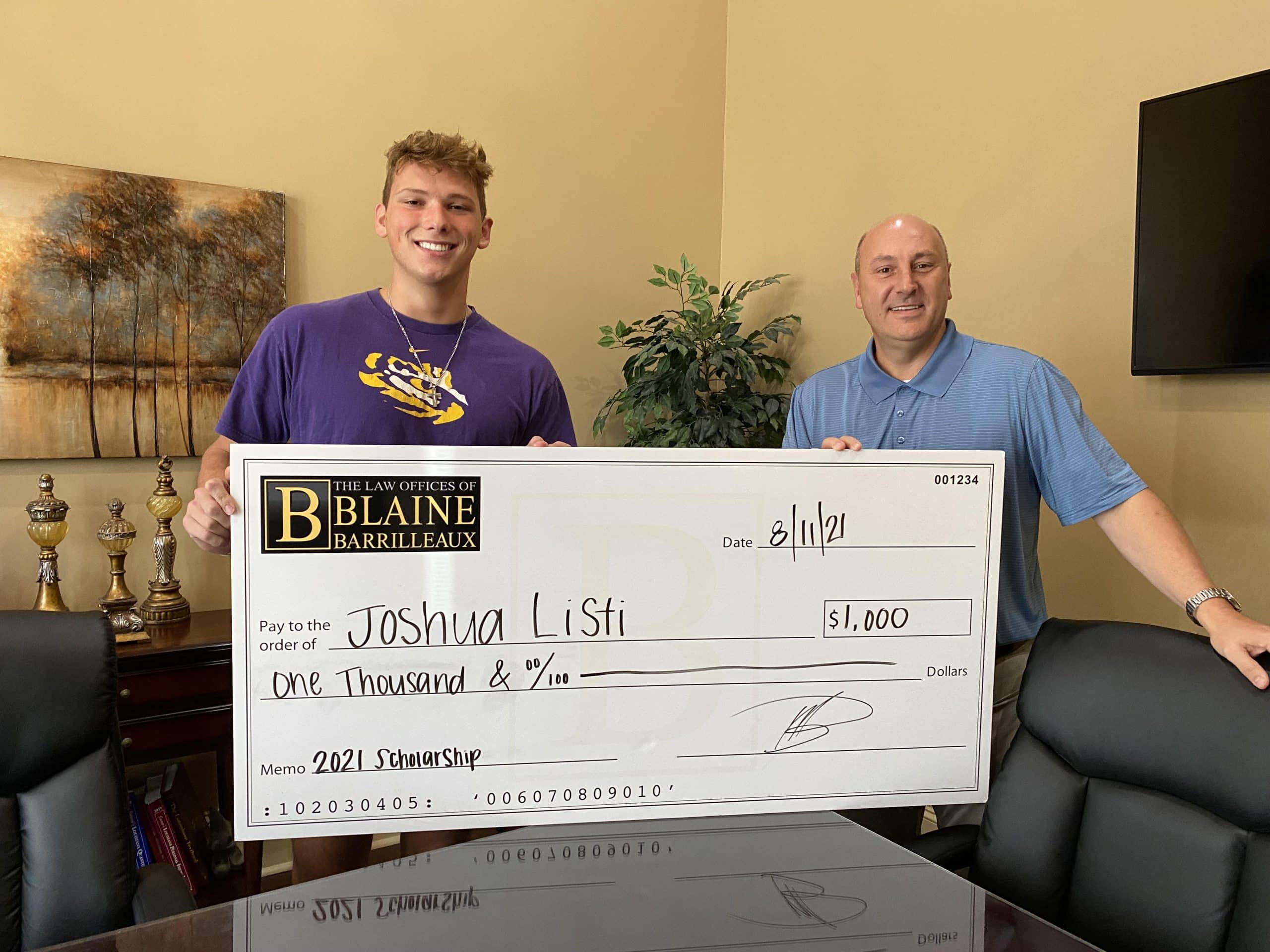 Josh Listi Scholarship Winner