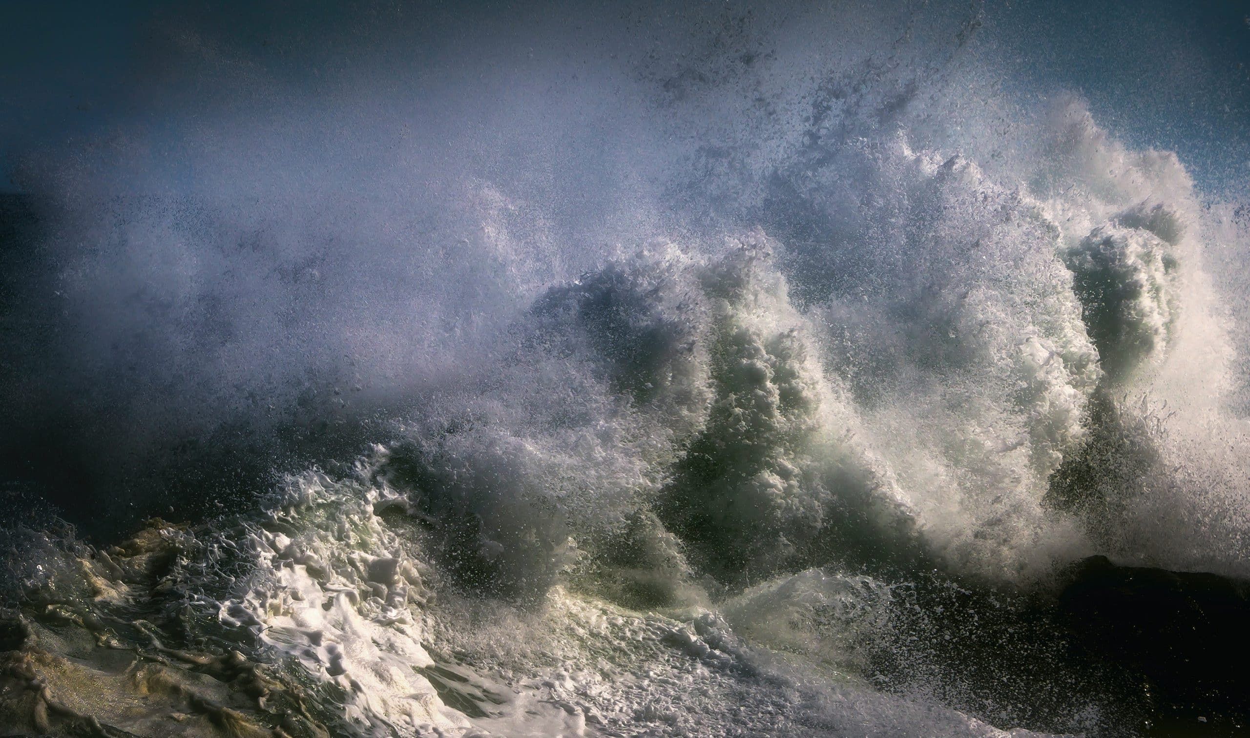Waves crashing on a Louisiana shore.