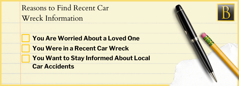 Reasons to Find Recent Car Wreck Information