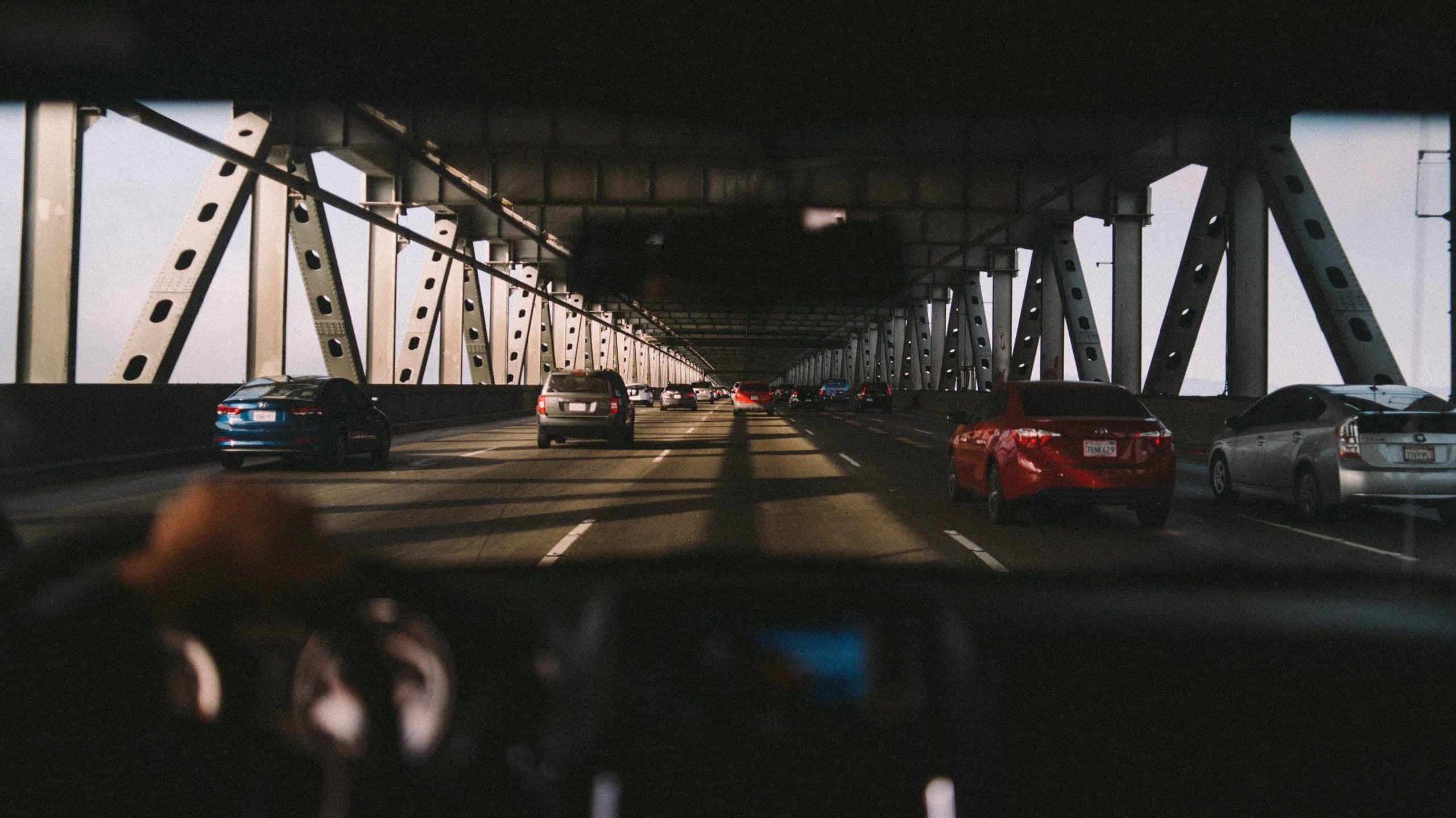 Driving on bridge