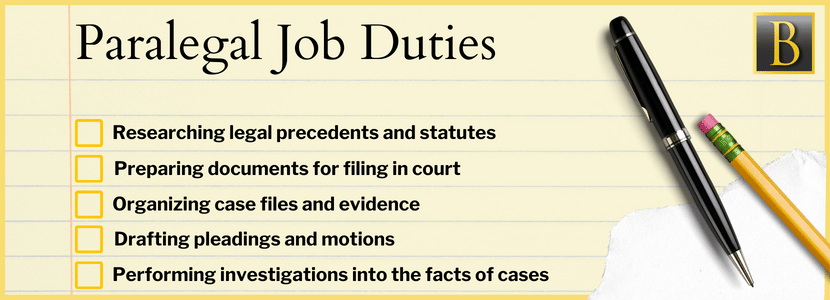 Paralegal job duties