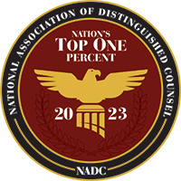 National Association of Distiguished Counsel - Top One Percent Badge