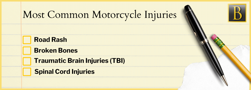 Most Common Motorcycle Injuries