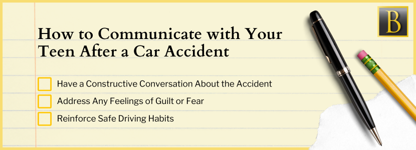 Tips on how to communicate with your teen after a car accident from a their accidents law firm