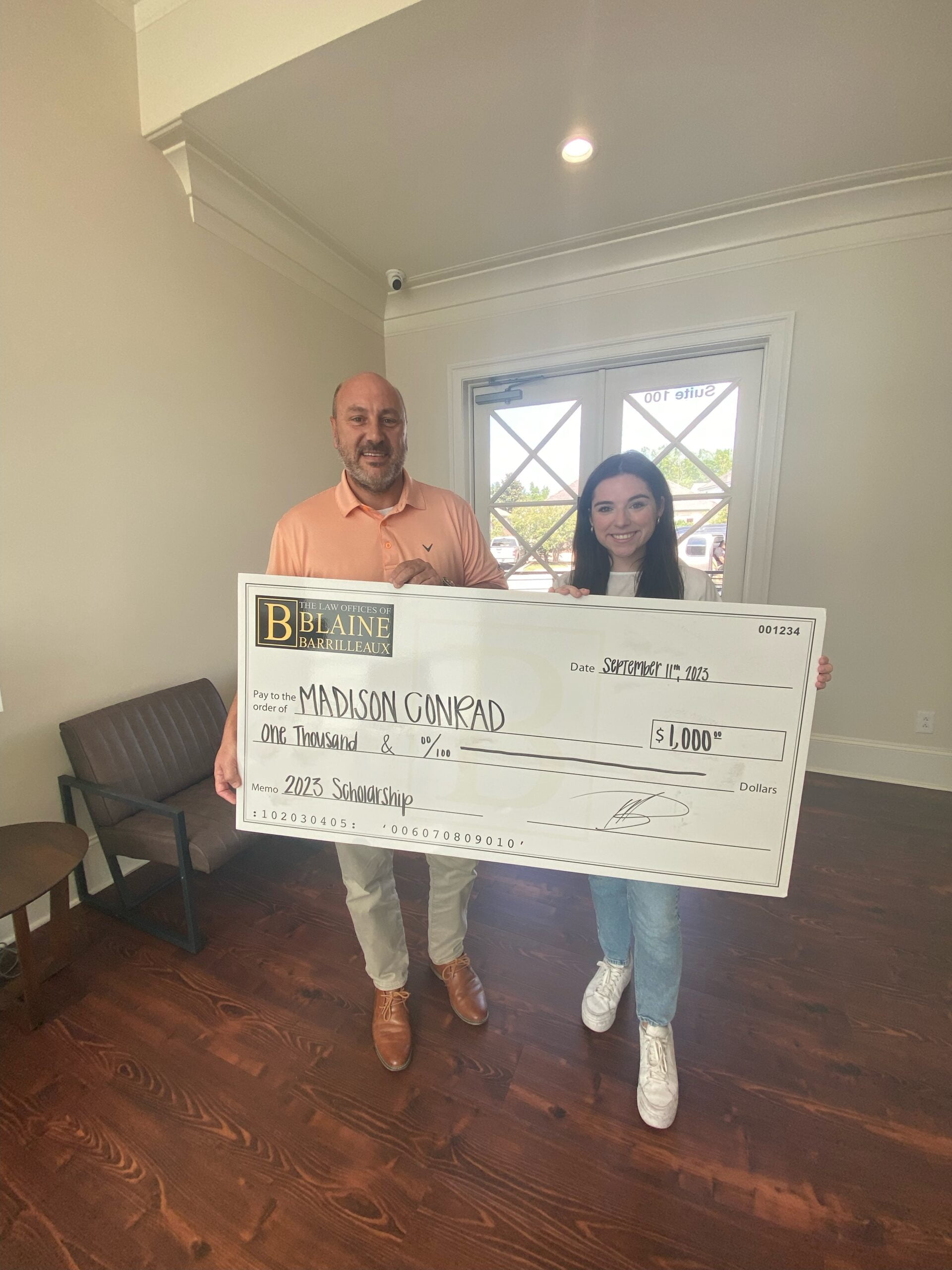 Blaine Barrilleaux Scholarship Recipient Madison Conrad