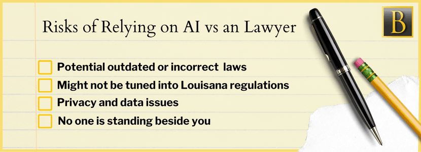 AI vs a Louisiana Injury Lawyer What To Know Before Trusting a Chatbot 1